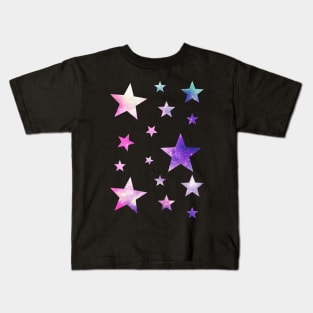 Pink Purple Ombre Galaxy Stars Kids T-Shirt